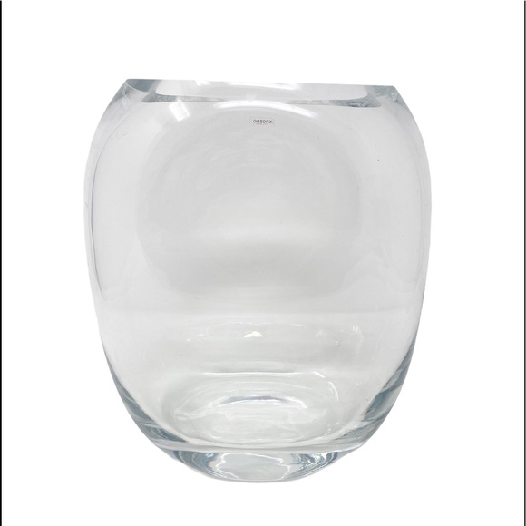 Krosno Accents Krosno Poland Oval Heavy Thick Clear Glass Vase